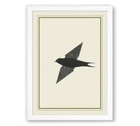 Swift Flight Minimalist Framed Wall Art Print A1 (84.1×59.4cm) White, Wall Decor for Living Room, Bedroom, Office & Home, Ready to Hang, Art Gift