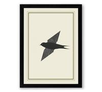 Swift Flight Minimalist Framed Wall Art Print A4 (29.7×21cm) Black, Wall Decor for Living Room, Bedroom, Office & Home, Ready to Hang, Art Gift
