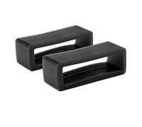 Swift Gift UK 2 x 18mm Black Rubber PVC Watch Strap Keeper Retaining Hoop Loop Ring Retainer Holder
