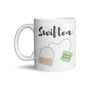 Swift Inspired Fan Mug - "Swiftea" Cup 325 ml - Ceramic Bag for Tea or Coffee - Gift for Swift Fans - Themed Mug Printed on Both Sides - Dishwasher and Microwave Safe