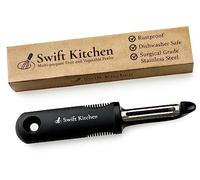 Swift Kitchen Vegetable Potato Peeler with Ultra Sharp Surgical Grade Stainless Steel - Multipurpose, Rustproof, Dishwasher Safe, Ergonomic - Peelers for Kitchen, Potato, Carrot, Veg, Fruit, Citrus