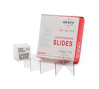 Swift Microscope Slides Kit with 72 Pre-Cleaned Blank Slides and 100 Glass Coverslips, Ground Edges