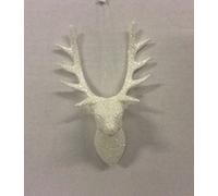 Swift Pack x4 Reindeer Head Christmas Tree Ornaments 10cm White