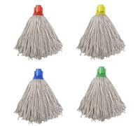 Swift PY Cotton Socket Mop Heads, One of Each Colour, Red, Blue, Green, Yellow