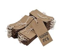 Swift Strung Tags Brown Reinforced Card Clothing Parcel Label String Hanging Gift Swing Tickets Kraft Hang Price Labelling 70mm x 35mm (Pack of 5000)