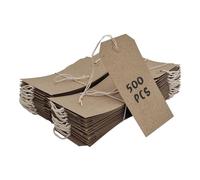 Swift Strung Tags Brown Reinforced Card Clothing Parcel Label String Hanging Gift Swing Tickets Kraft Hang Price Labelling 120mm x 60mm (Pack of 500)