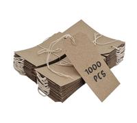 Swift Strung Tags Brown Reinforced Card Clothing Parcel Label String Hanging Gift Swing Tickets Kraft Hang Price Labelling 134mm x 67mm (Pack of 1000)