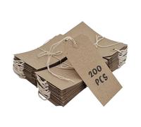 Swift Strung Tags Brown Reinforced Card Clothing Parcel Label String Hanging Gift Swing Tickets Kraft Hang Price Labelling 134mm x 67mm (Pack of 200)