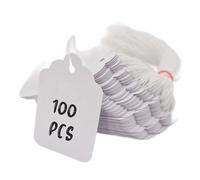 Swift Strung Tags White Card Clothing Parcel Label String Hanging Gift Swing Tickets Kraft Hang Price Labelling 84mm x 52mm (Pack of 100)