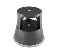 Swift Supastep Black Kick Step Stool with Retractable Castors Heavy Duty PP Great For Work Office Warehouse Retail Home 150kg Load Capacity