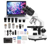 SWIFT SW320B Binocular Microscope 40X-5000X, Professional Lab Microscope with 2MP Camera, Carrying Case, Smartphone Holder & Accessories for Experiments - Metal Housing for Adults & Students