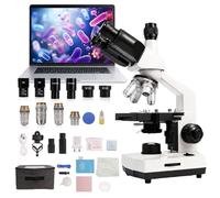 SWIFT SW320T Trinocular Microscope 40x-5000x - Professional Laboratory Microscope with Carry Case, Smartphone Holder & Accessories for Experiments - Metal Housing for Adults & Students