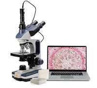 Swift SW350T Composite Trinocular Microscope, 40-2500X Magnification, Dual Layer Mechanical Stage, with 5.0MP Camera and Software, Windows/Mac Compatible and 5 Pack Prepared
