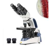 SWIFT SW380B Professional Binocular Compound Microscope,40X-2500X,Siedentopf Head,Brightfield, LED Illumination, Abbe Condenser, Double-Layer Mechanical Stage