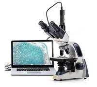 SWIFT SW380T 40X-2500X,Trinocular Compound Lab Microscope with Double Layer Mechanical Stage,Siedentopf Head, Wide-Field 10X/25X Eyepieces