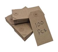 Swift Unstrung Tags Brown Reinforced Card Clothing Parcel Label Gift Swing Tickets Kraft Price Labelling 108mm x 54mm (Pack of 100)