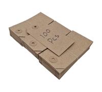 Swift Unstrung Tags Brown Reinforced Card Clothing Parcel Label Gift Swing Tickets Kraft Price Labelling 83mm x 41mm (Pack of 100)