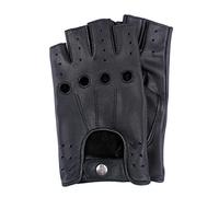 Swift Wear Half Finger Cycling Gloves Bus Driving Gym Wheelchair Fingerless Biker Weightlifting Leather (Black, XL)