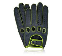Swift Wear MEN'S CLASSIC DRIVING GLOVES SOFT GENUINE REAL GOATSKIN BLACK BROWN LEATHER GLOVES (Green, M)