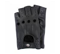 Swift Wear Men's Fingerless Half Finger Driving Fitness Motorcycle Cycling Unlined Leather Gloves-Premium Quality, Ideal For Driving, Motorbike (L, Black)