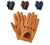 Swift Wear Men's Leather chauffeur Vintage Retro Style Without Lining Driving Gloves (Tan, XL)