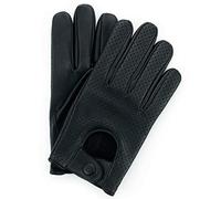 SWIFT WEAR Mens Leather Mesh Driving Gloves, Genuine Soft Lambskin, Black (Black, S)