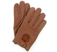 SWIFT WEAR Mens Leather Mesh Driving Gloves, Genuine Soft Lambskin, Black (Tan, XL)
