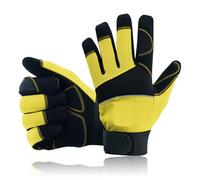 Swift Wear Safety Work Gloves Heavy duty Hand Protection Mechanic Gardening Builders Cut Multipurpose DIY Maintenance Adjustable Gloves (XL, Yellow)