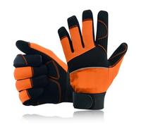 Swift Wear Safety Work Gloves Heavy duty Hand Protection Mechanic Gardening Builders Cut Multipurpose DIY Maintenance Adjustable Gloves (S, Orange)