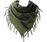 Swift Wear Shemagh Tactical Desert Scarf - 100% Cotton Keffiyeh Arab Head Wrap for Men & Women | Military Army Neck Scarf for Outdoor, Hiking, Survival & Sun Protection (Olive/Black)