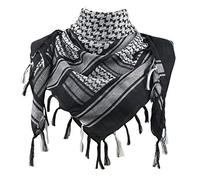 Swift Wear Shemagh Tactical Desert Scarf - 100% Cotton Keffiyeh Arab Head Wrap for Men & Women | Military Army Neck Scarf for Outdoor, Hiking, Survival & Sun Protection (Black & White)