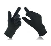 Swift Wear Thin Silk Liner Inner Gloves Ski Motorcycle Skiing Walking Cycling Thermal Glove (Black, XS)