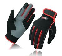 Swift Wear Work Gloves Mechanics Hand Protection Tradesman Farmer's Gardening DIY Builders Safety Gloves (Red, L)