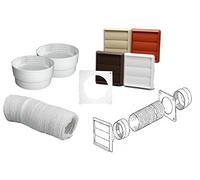 Swiftair 100mm Tumble Dryer Venting Kit Wall Ducting Gravity Ventilation Fan Kit (Beige)
