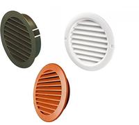 Swiftair 4" 100mm 5" 125mm & 6" 150mm External Internal Fan Circular Grille Wall Sofit Terracotta Brown White (4" 100mm White)
