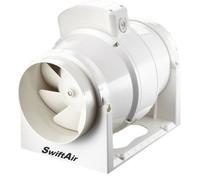 Swiftair Mixed FLow XFLO100T 100mm 4 inch Loft Mounted Inline Shower Ceiling Powerful Ventilation Bathroom Extractor fan Run On Timer Silent In-line Toilet Ventilator 220m3/hr