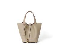 SwiftBuy LoShop Fashion Genuine Leather Bucket Lock Leisure Women‘s Large Designer Brand Ladies Handbags(Gray)