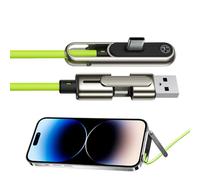 SwiftCharge Dock Cord - High Output Data Wire for Devices | Two In Pivot Connector with Compact Grip Stand & Reduced Build for Camping Hiking Electronics