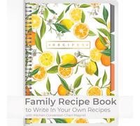SwiftCube Recipe Book to Write in Your Own Recipes with Conversion Fridge Magnet, 8.5x11.5 inch