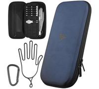 SWIFTEE Golf Glove Case Holder with Heavy-Duty Carabiner, Full-Length Divider, Airflow Ventilation Holes, Storage for Phone, Tees & Divot Tools (Navy)