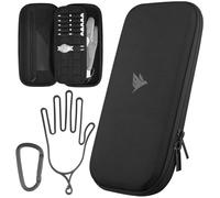 SWIFTEE Golf Glove Case Holder with Heavy-Duty Carabiner, Full-Length Divider, Airflow Ventilation Holes, Storage for Phone, Tees & Divot Tools (Black)