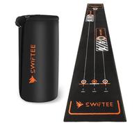 SWIFTEE Golf Putting Mat 3m x 0.4m, Premium Alignment and Distance Training Aid with Performance Putting Zone, Nylon Surface with Anti-Slip Base - Carry Storage Bag Included