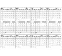 SwiftGlimpse Blank Undated Annual Yearly Wall Calendar 92cm x 61cm A1 Large Erasable Laminated Planner, 12 Months, Reusable for Office, School or Home