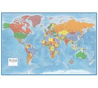 Swiftmaps 92cm x 61cm Laminated World Premier Wall Map Mural Poster A1