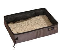 Swiftorus Portable Folding Cat Litter Box for Easy Storage and Travel, Compact Design with Waterproof Lining and Cloth Construction (Gray, 25x15x5 cm)