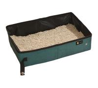 Swiftorus Portable Folding Cat Litter Box for Easy Storage and Travel, Compact Design with Waterproof Lining and Cloth Construction (Green, 25x15x5 cm)