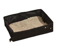 Swiftorus Portable Folding Cat Litter Box for Easy Storage and Travel, Compact Design with Waterproof Lining and Cloth Construction (Black, 22x13x5 cm)