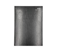 SwiftPick Home A4 Day To Page Diary 2026 Black, Red, Blue | 1 Day Per Page | Daily Planner | Ribbon Page Finder | Calander, Worldmap, Public Holidays, Metric Table, Conversion Table (Black)