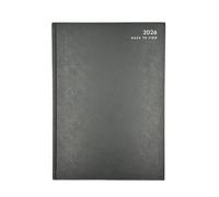 SwiftPick Home A4 Week To View Diary 2026 Black, Red, Blue | 7 Days Per 2 Pages | Daily Planner | Ribbon Page Finder | Calander, Worldmap, Public Holidays, Metric Table, Conversion Table (Black)