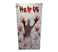 SwiftPick Home Halloween Door Cover, Scary Banner with Bloody Hand Print, 151 cm x 75 cm, Trick or Treat Decoration